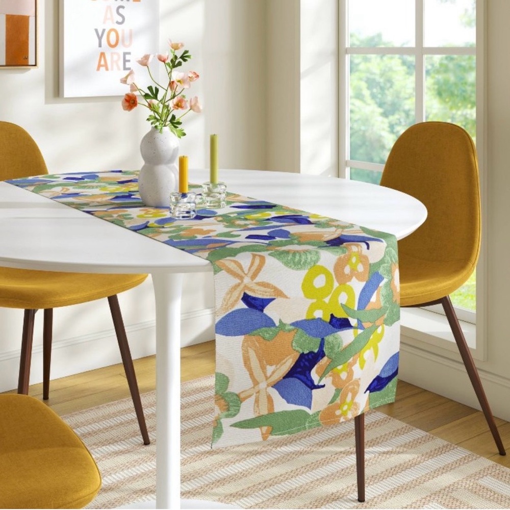 Room Essentials Floral Table Runner, Size: 72”L x 14”W, NWT